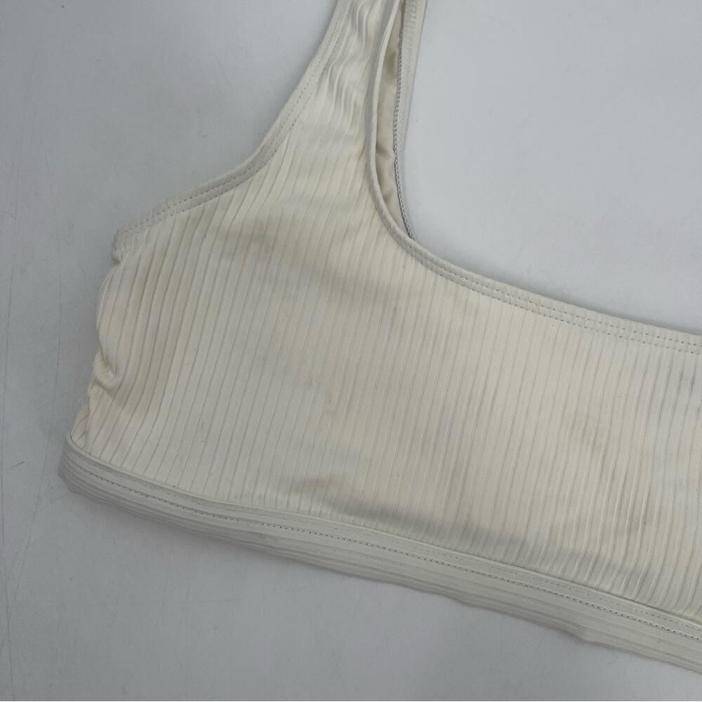 GOOD AMERICAN Bikini Top 2XL Curvy Plus Size Ribbed Scoop Neck Swim Ivory NWT - Picture 10 of 15